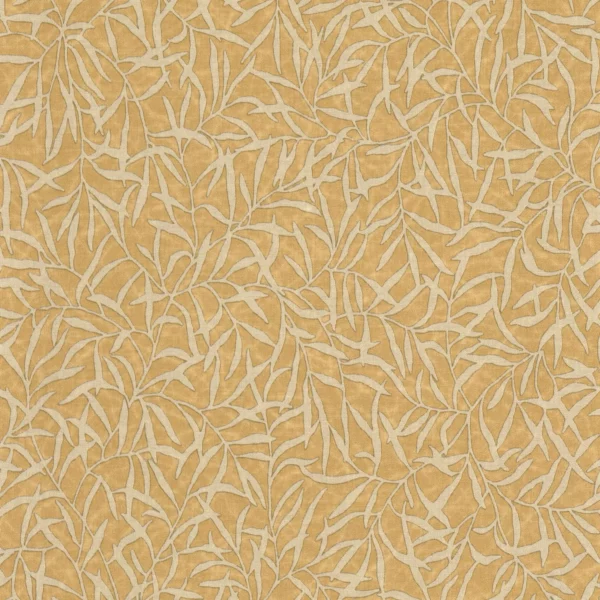 Bambu Wallpaper - Jaune Safran by yellow botanical wallpaper from casadeco