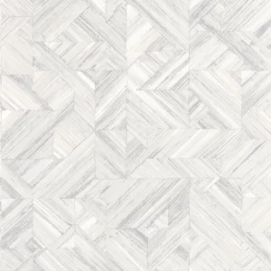 white geometric wallpaper from casadeco