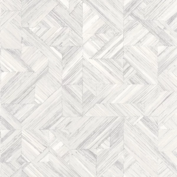 white geometric wallpaper from casadeco
