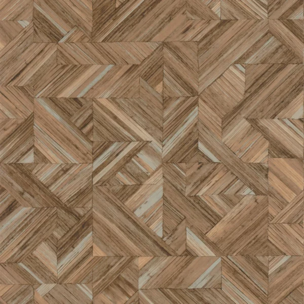 Paille Wallpaper - Beige Noyer by brown geometric wallpaper from casadeco