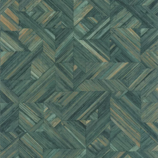 Paille Wallpaper - Vert Canopee by blue geometric wallpaper from casadeco