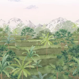 green botanical wallpaper from casadeco