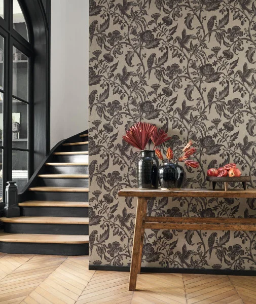 Etourneau Wallpaper - Noir Reglisse by Etourneau Wallpaper - Noir Reglisse from