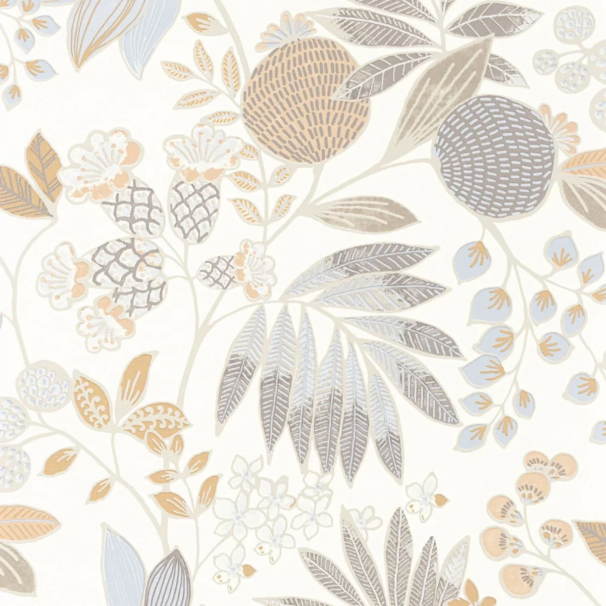 neutral botanical wallpaper from casadeco