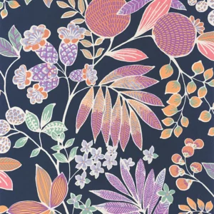 blue botanical wallpaper from casadeco