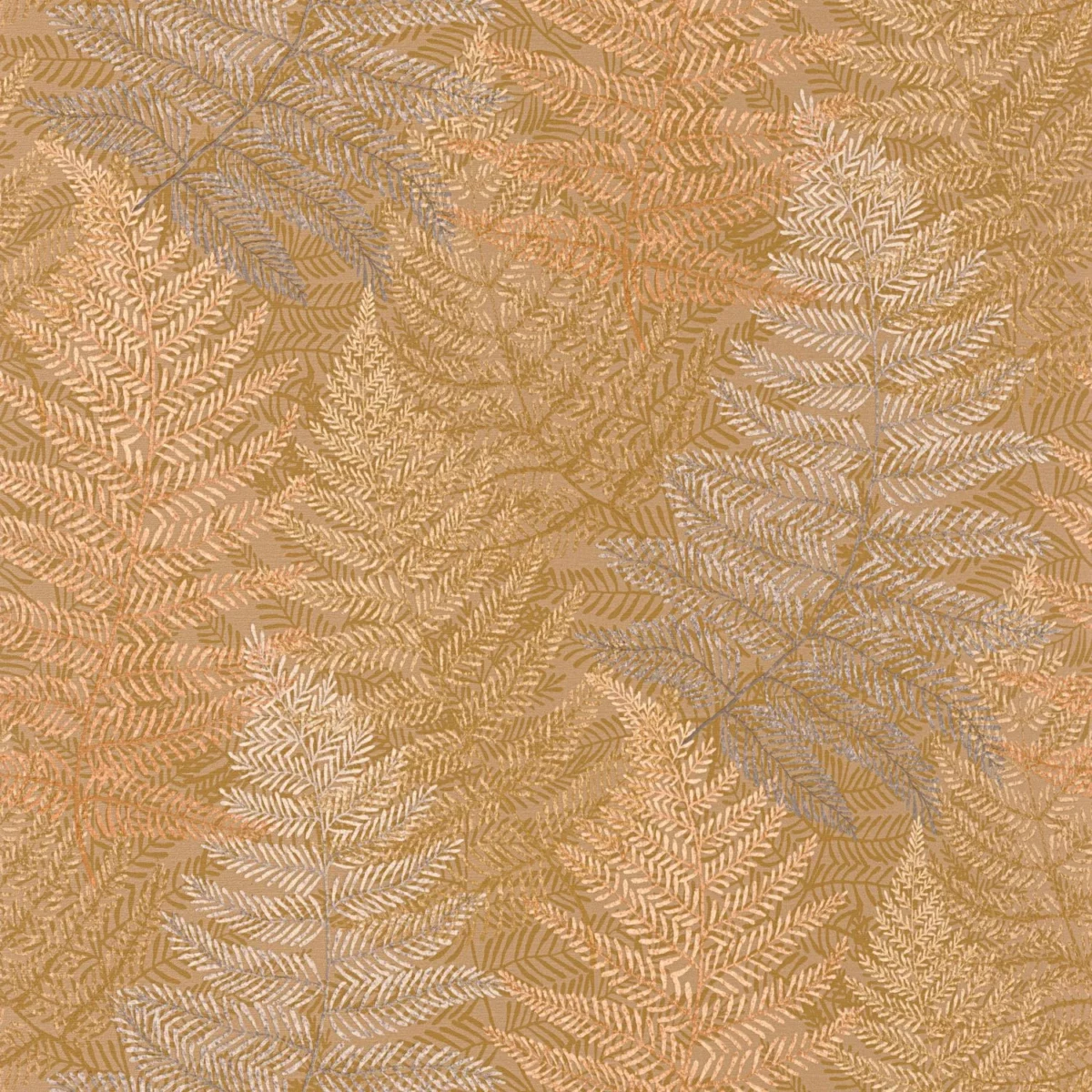 orange botanical wallpaper from casadeco