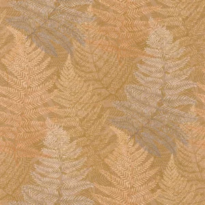 orange botanical wallpaper from casadeco