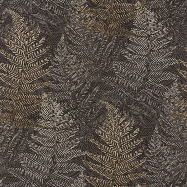 Yosemite Wallpaper - Noir Reglisse by brown botanical wallpaper from casadeco