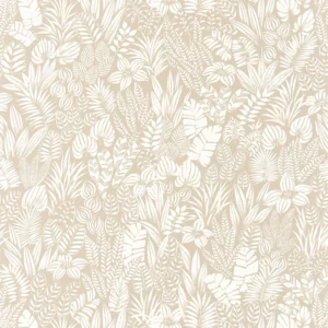 neutral botanical wallpaper from casadeco
