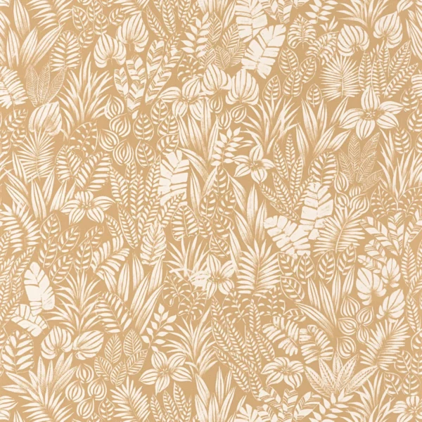 Napa Valley Wallpaper - Jaune Ocre by neutral botanical wallpaper from casadeco