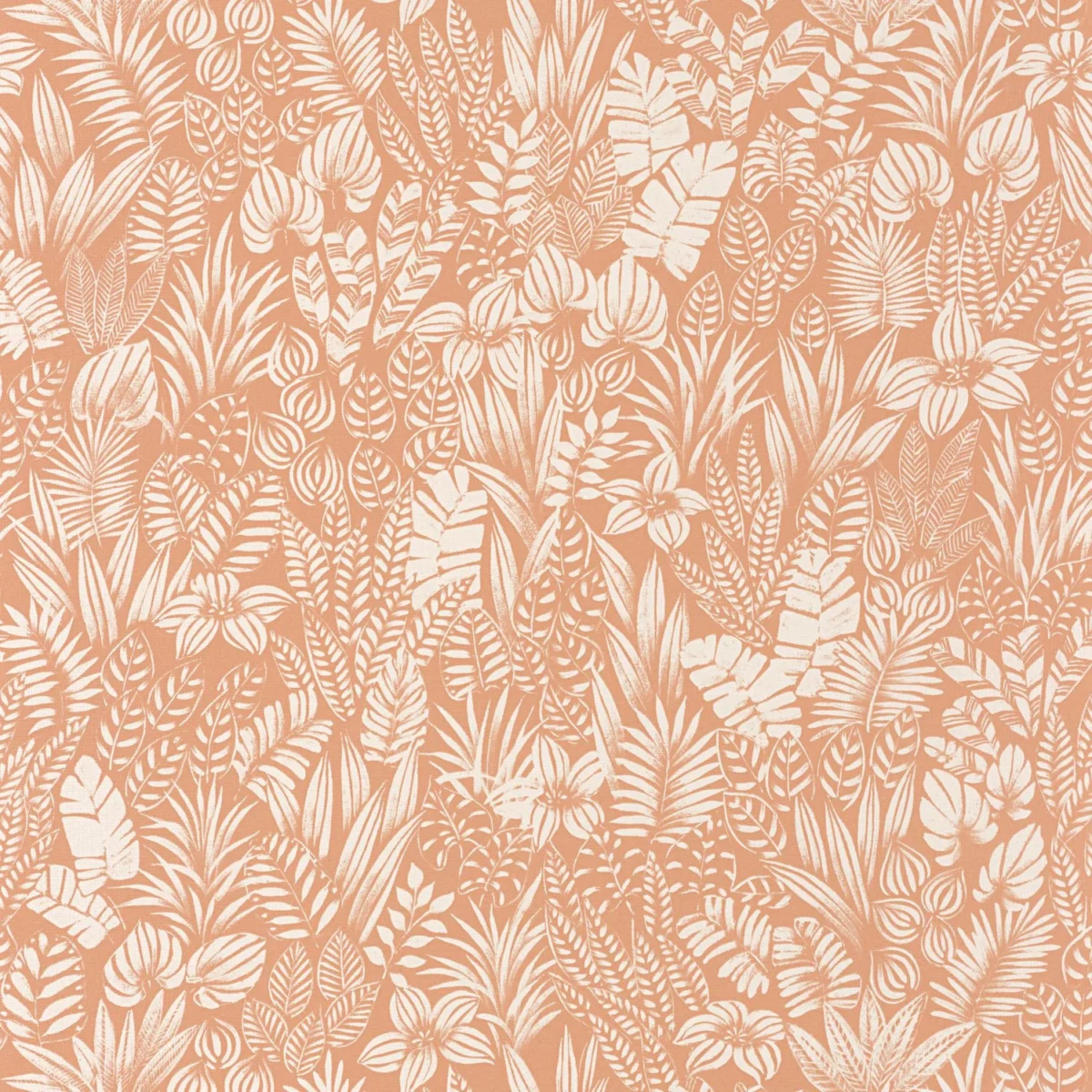 orange botanical wallpaper from casadeco