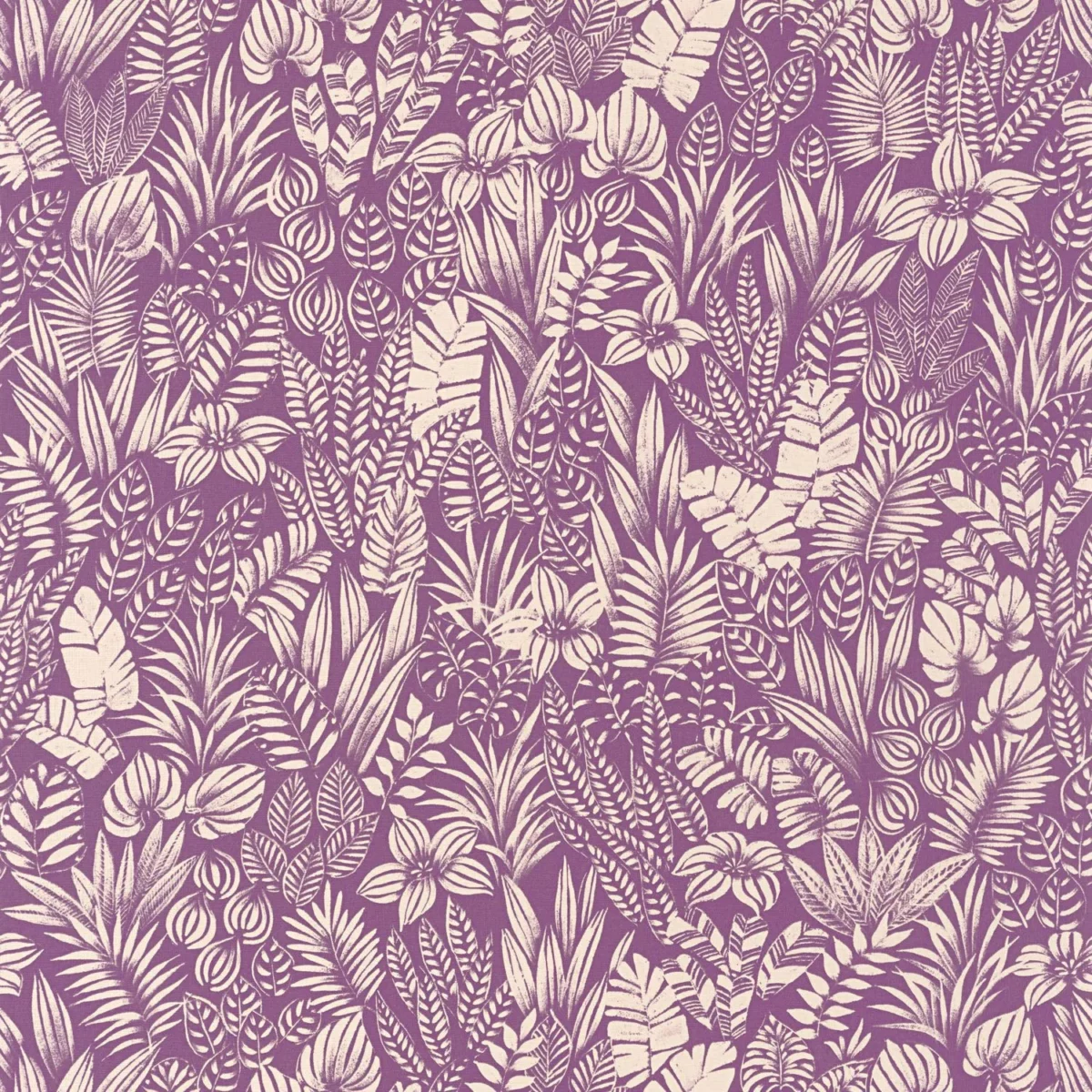 purple botanical wallpaper from casadeco