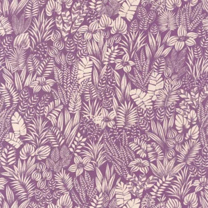 purple botanical wallpaper from casadeco