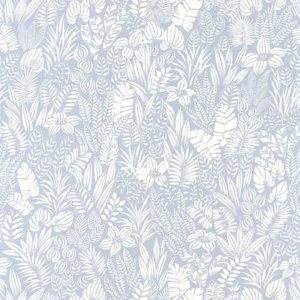 blue botanical wallpaper from casadeco