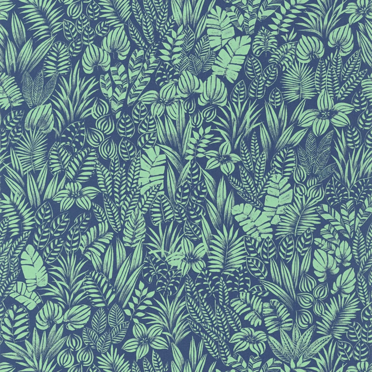 blue botanical wallpaper from casadeco
