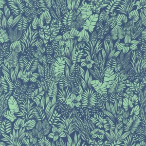 blue botanical wallpaper from casadeco