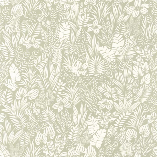 green botanical wallpaper from casadeco