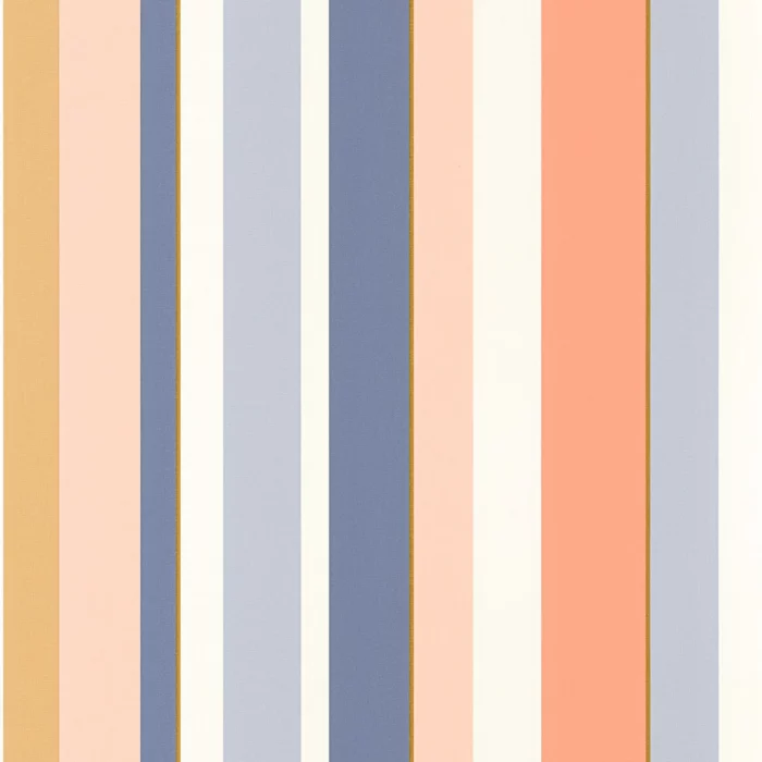 Venice Beach Wallpaper - Indigo / Pêche swatch