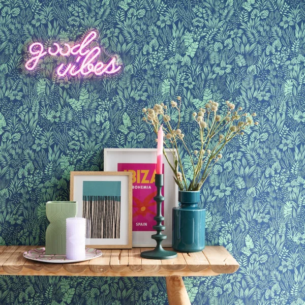 Napa Valley Wallpaper - Indigo / Menthe by Napa Valley Wallpaper - Indigo / Menthe from