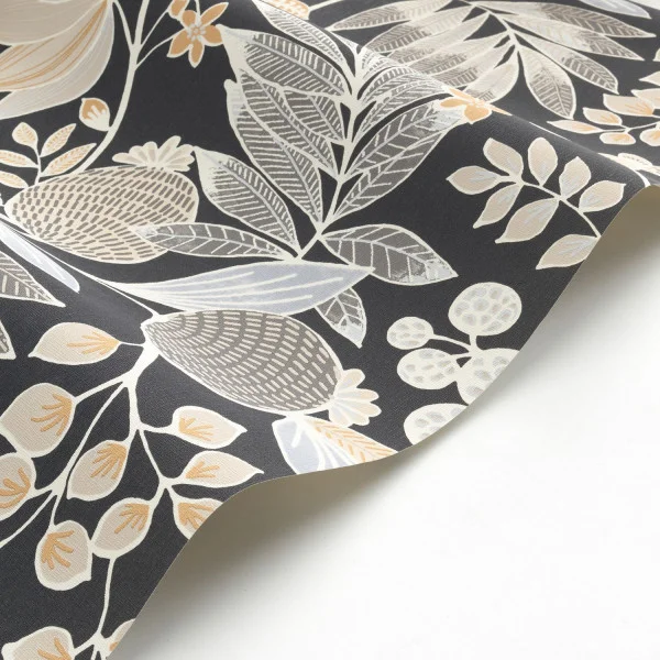 Palm Springs Wallpaper - Noir Reglisse by Palm Springs Wallpaper - Noir Reglisse from