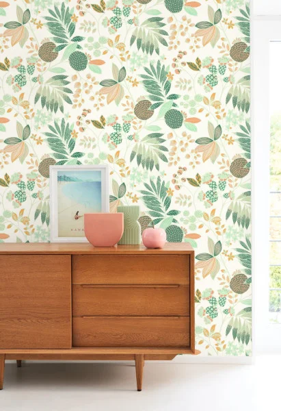 Palm Springs Wallpaper - Melon / Menthe by Palm Springs Wallpaper - Melon / Menthe from