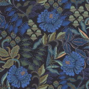 blue botanical wallpaper from casadeco