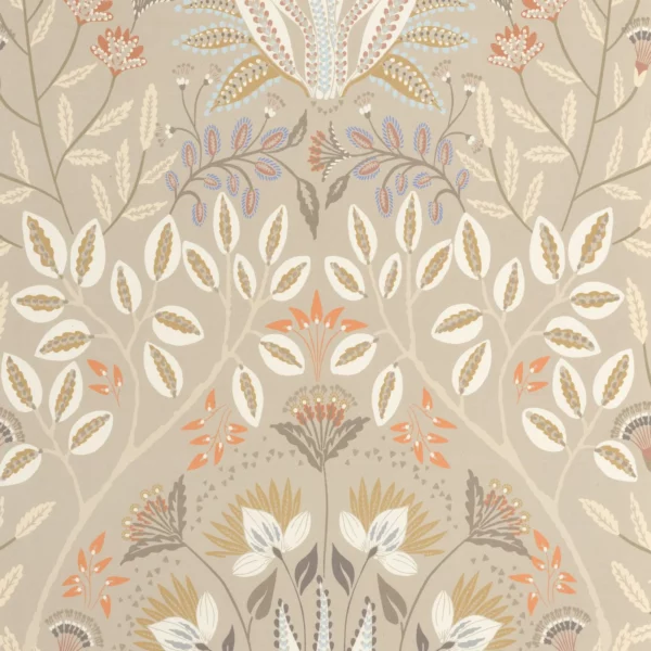 Lords Wallpaper - Taupe by neutral botanical wallpaper from casadeco