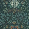 blue botanical wallpaper from casadeco