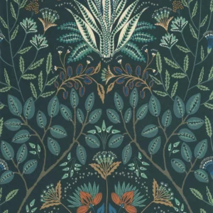 blue botanical wallpaper from casadeco