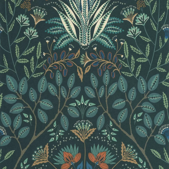 Lords Wallpaper - Bleu Paon swatch