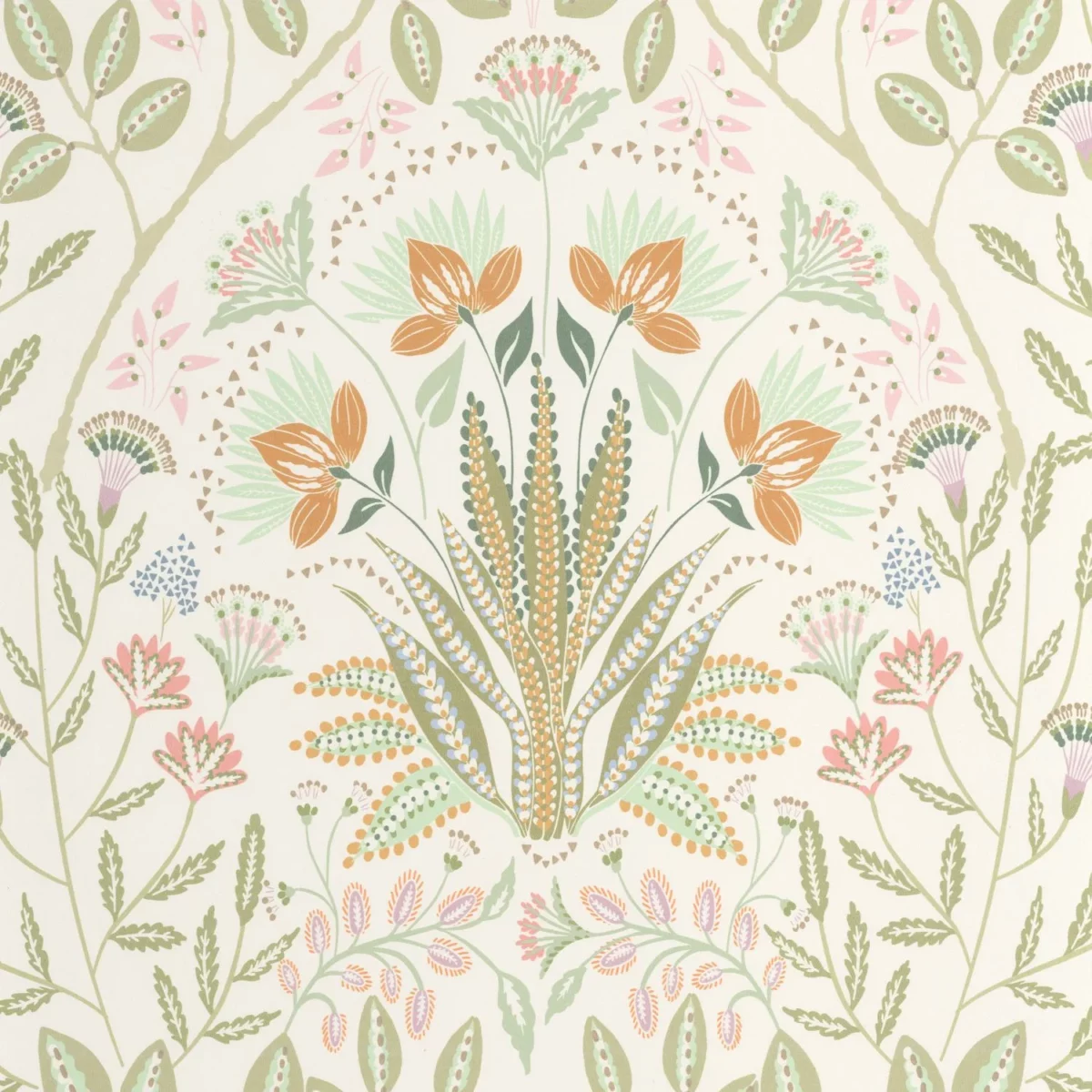 green botanical wallpaper from casadeco