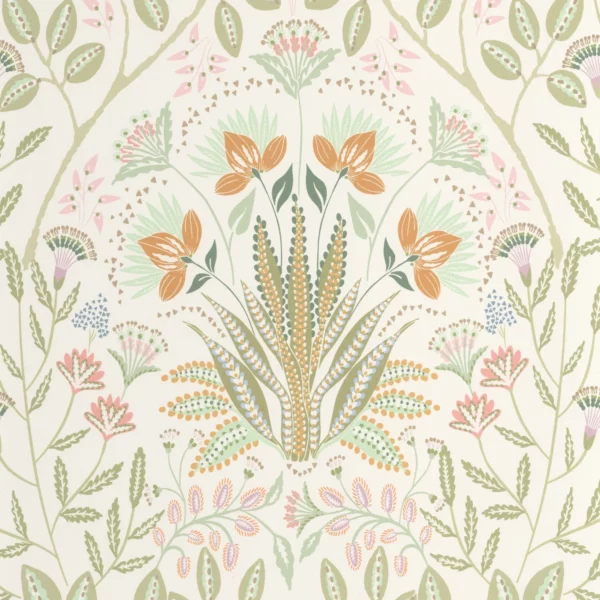 green botanical wallpaper from casadeco