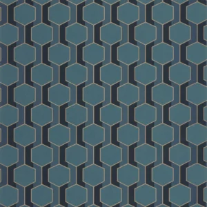 blue geometric wallpaper from casadeco