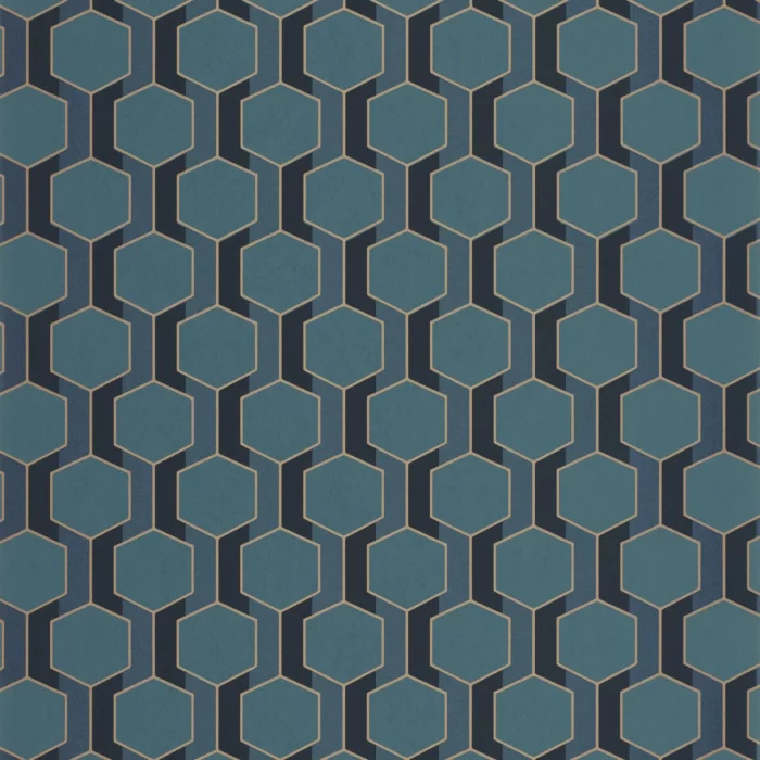 Hamilton Wallpaper - Bleu Paon swatch