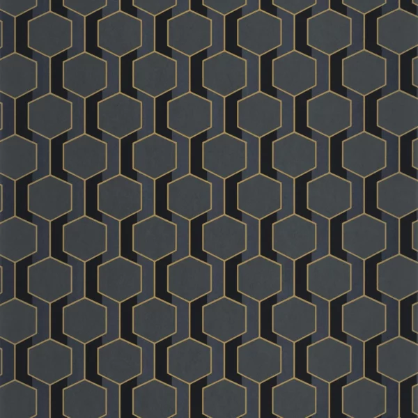black-grey geometric wallpaper from casadeco
