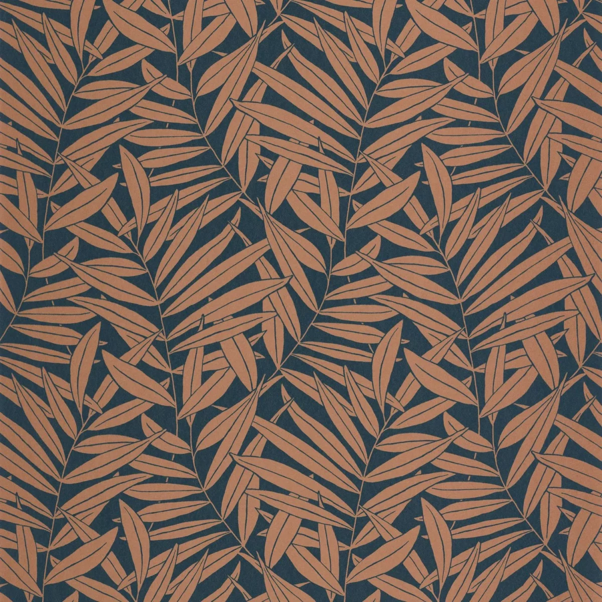 Preston Wallpaper - Rouille by orange botanical wallpaper from casadeco