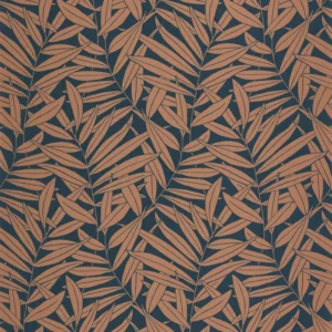 orange botanical wallpaper from casadeco