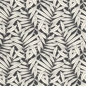 black-grey botanical wallpaper from casadeco