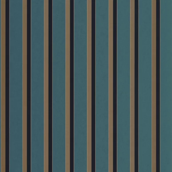 Country Club Wallpaper - Bleu Paon by blue striped wallpaper from casadeco
