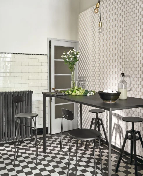 Hamilton Wallpaper - Bleu Paon by Hamilton Wallpaper - Bleu Paon from