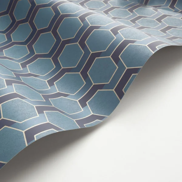 Hamilton Wallpaper - Bleu Paon by Hamilton Wallpaper - Bleu Paon from