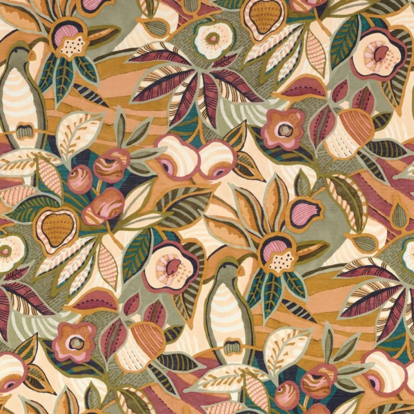 multicolour botanical wallpaper from casamance
