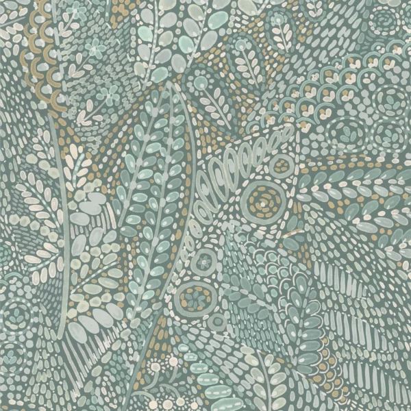 Talavera Wallpaper - Céladon / Amande by green contemporary wallpaper from casamance