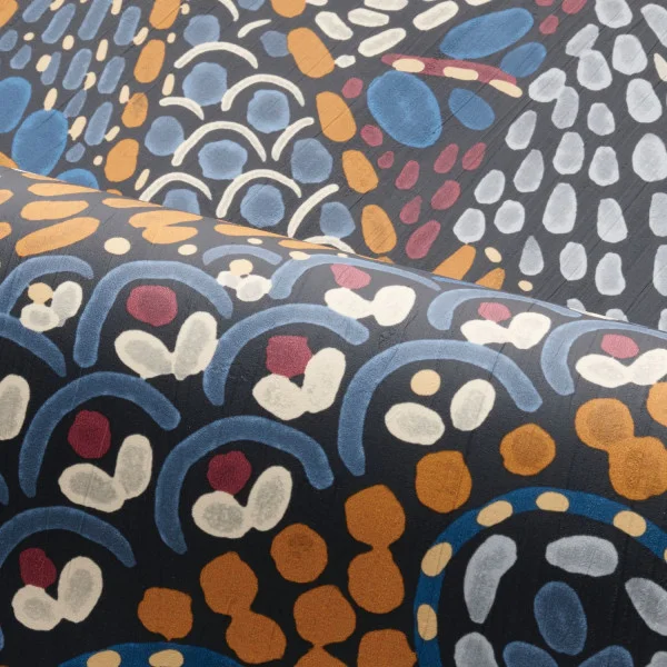 Talavera Wallpaper - Marine / Ocre by Talavera Wallpaper - Marine / Ocre from