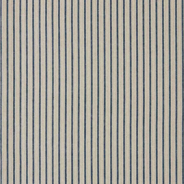 Tetbury Stripe Fabrics - Jodhpur Blue by blue striped cotton fabric from Sanderson