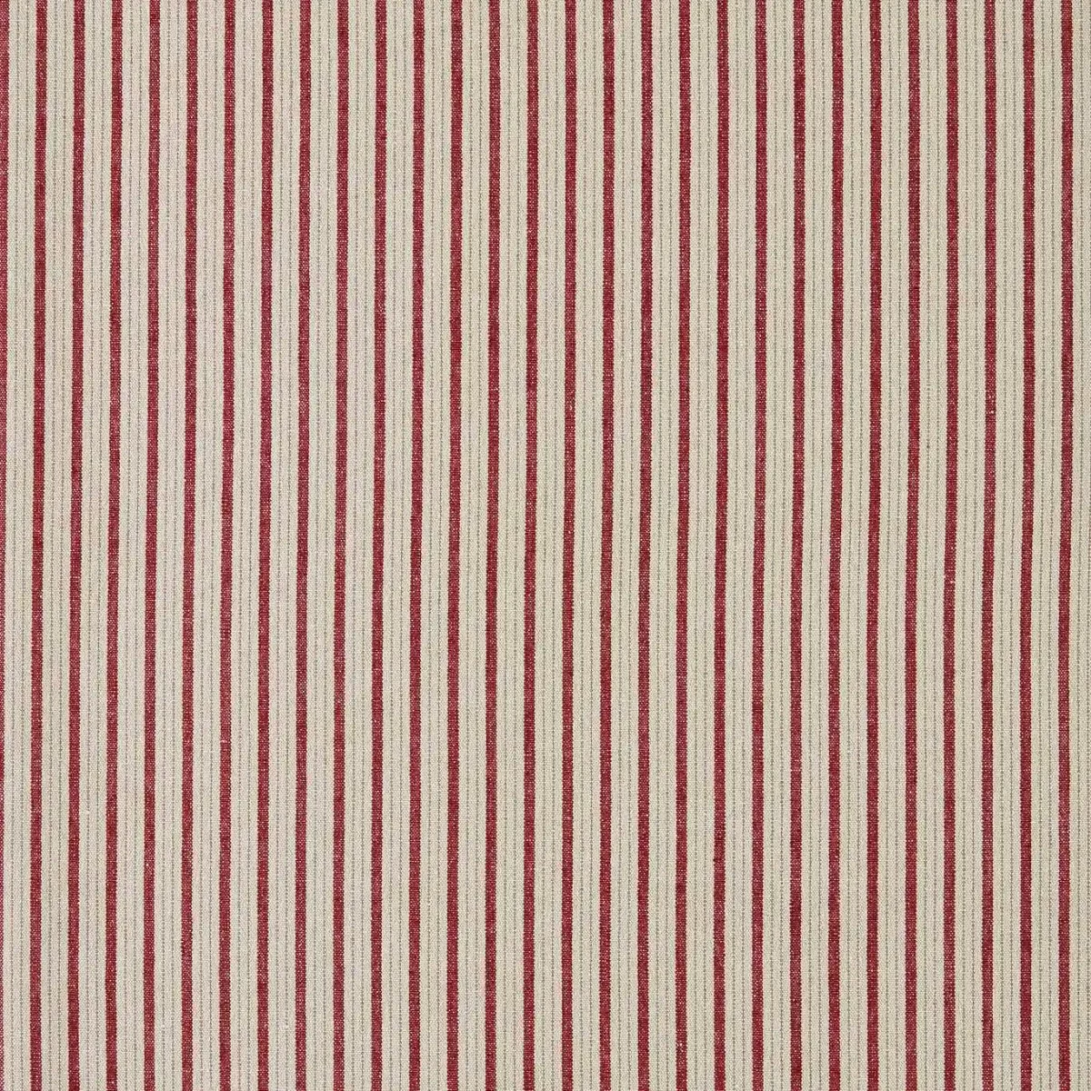 Tetbury Stripe Fabrics - Madder by red striped cotton fabric from Sanderson