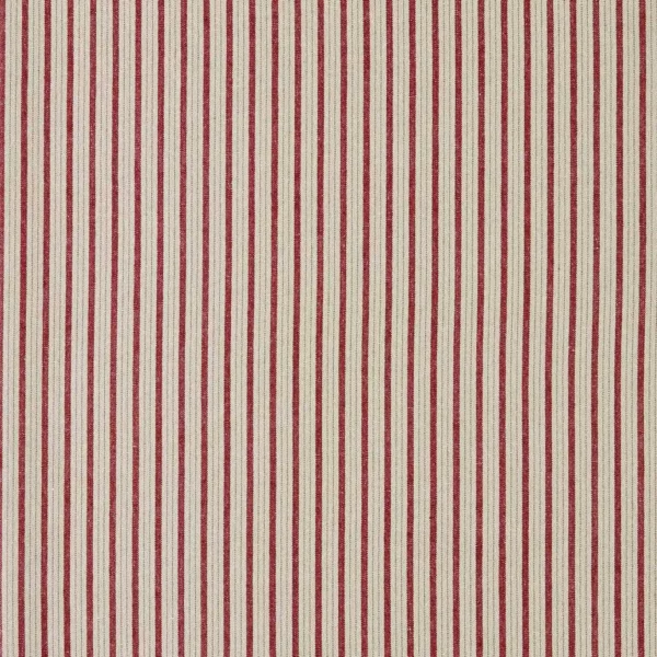 Tetbury Stripe Fabrics - Madder by red striped cotton fabric from Sanderson
