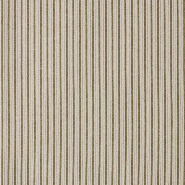 Tetbury Stripe Fabrics - Meadow Moss by brown striped cotton fabric from Sanderson