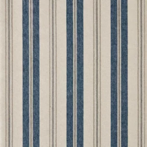blue striped cotton fabric from Sanderson