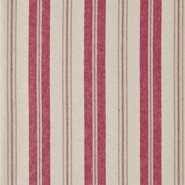 Highgrove Stripe Fabrics - Madder by red striped cotton fabric from Sanderson